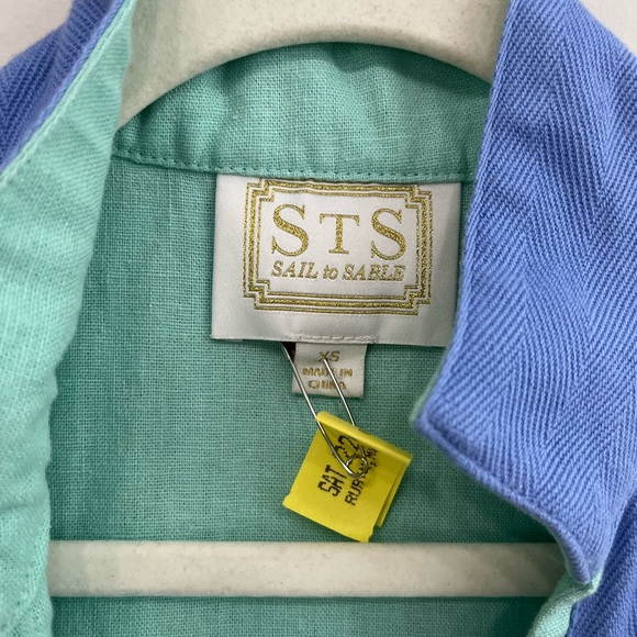 STS Linen Tunic Dress Sail to Sable Classic in Aqua - Picture 3 of 6